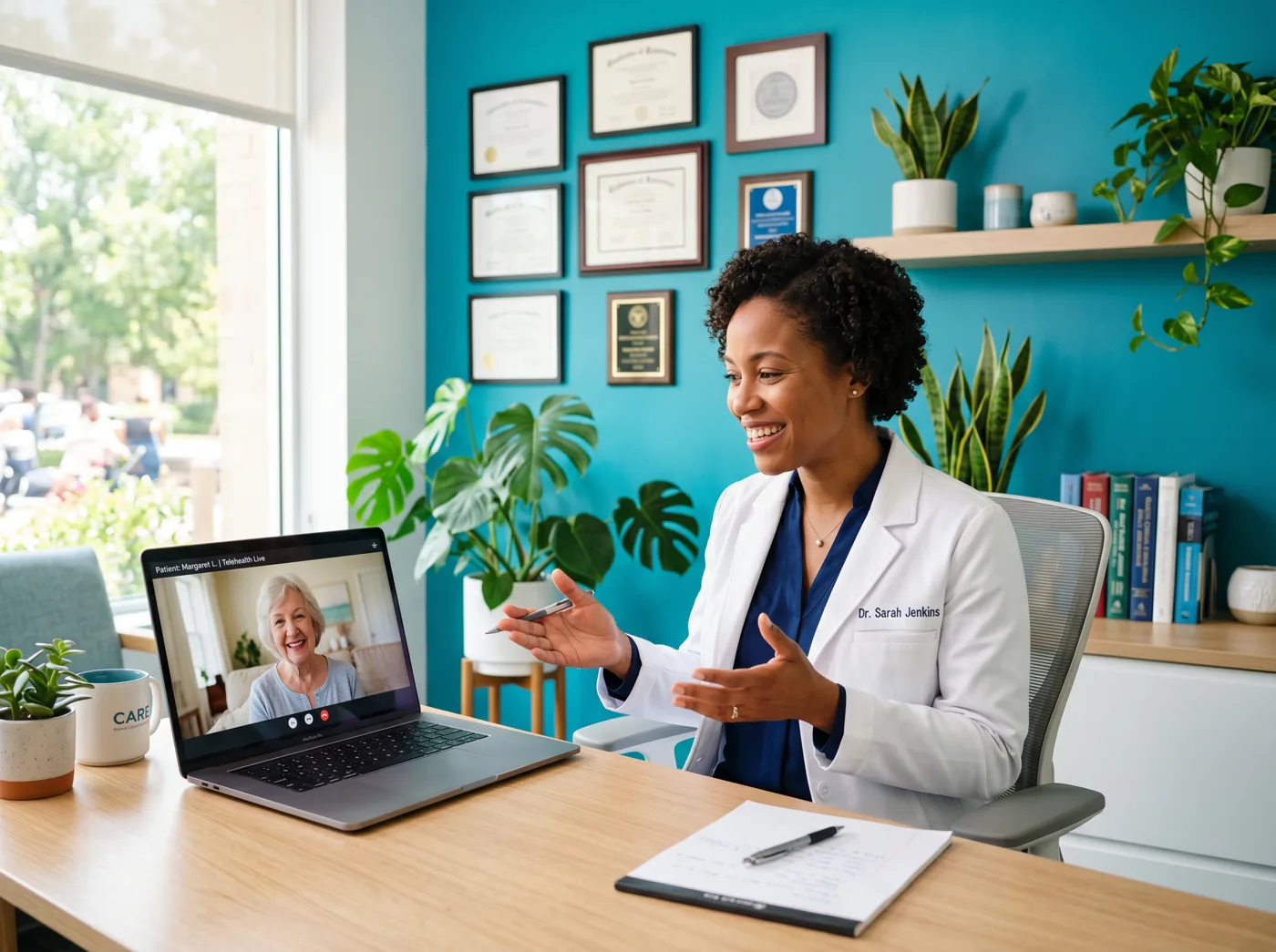 A Selvara nurse practitioner on a video consult.