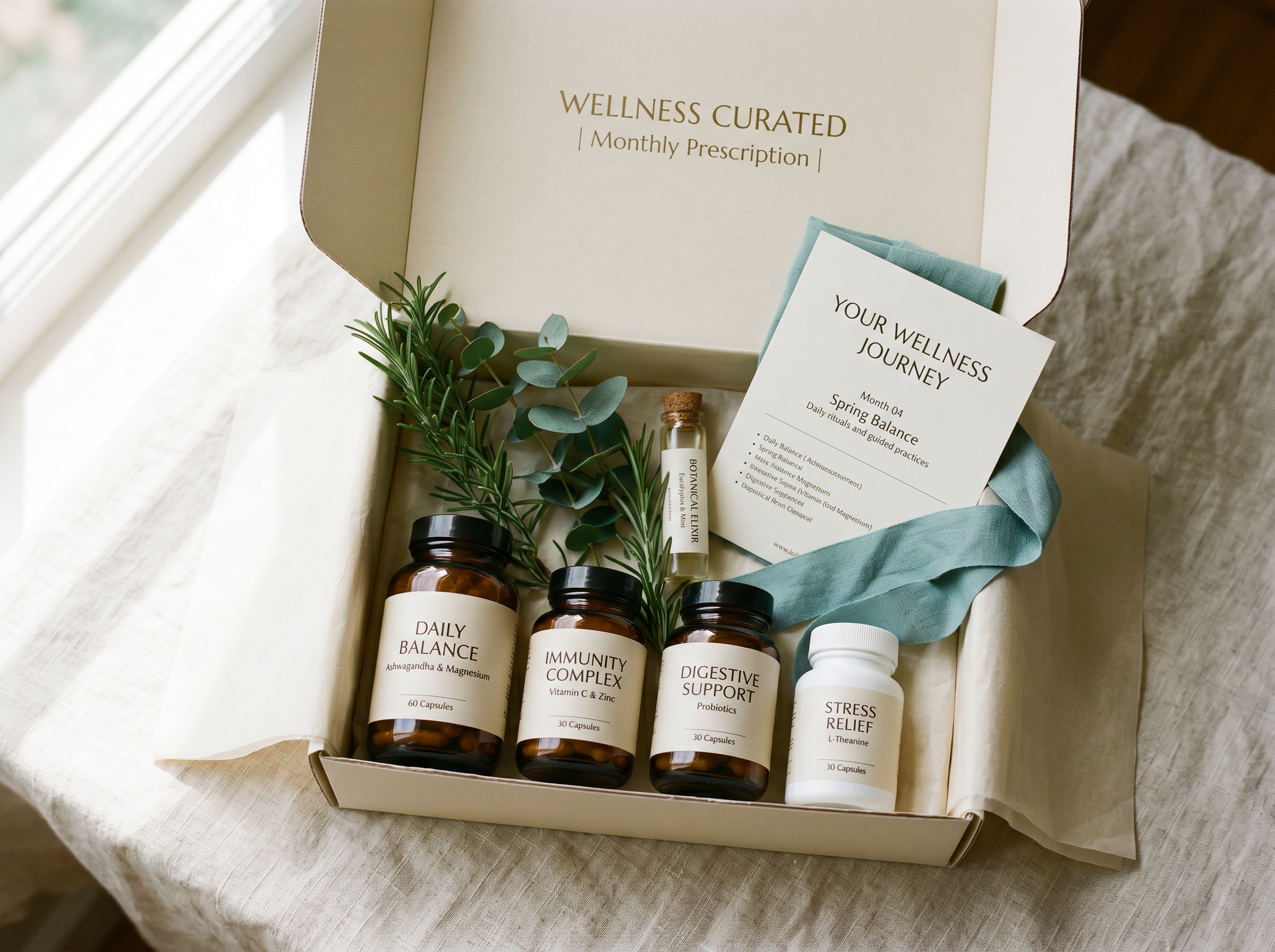 The Selvara monthly prescription box, opened